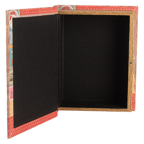 Clayre & Eef | Opbergdoos Rood Beige (3) 27x22x7 / 22x17x6 / 17x12x4 cm | 66261