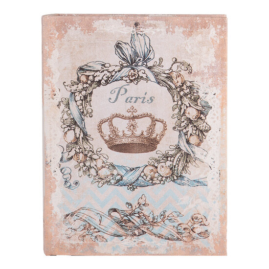 Clayre & Eef | Opbergdoos Beige Blauw (3) 27x22x7 / 22x17x6 / 17x12x4 cm | 66262