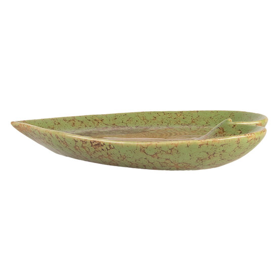 Clayre & Eef | Schaaltje Blad Groen Bruin 15x11x2 cm | 6CE2154