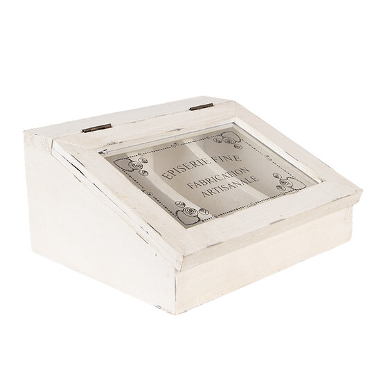 Clayre & Eef | Theedoos klein Wit 18x16x9 cm | 6H2398