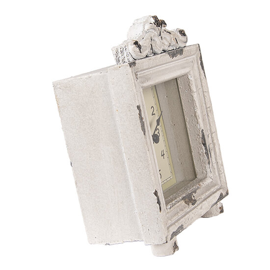 Clayre &amp; Eef   | Tafelklok Grijs Beige 10x6x14 cm / 1xAA | 6KL0832