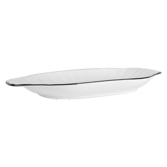 Clayre & Eef | Schaal Wit Zwart 29x16x3 cm | 6CE2166