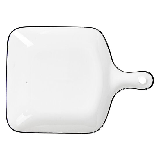 Clayre & Eef | Schaal Wit Zwart 23x17x3 cm | 6CE2168