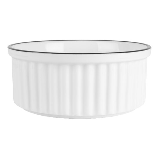 Clayre & Eef | Kom Wit Zwart ø 16x7 cm / 650 ml | 6CEBO0211