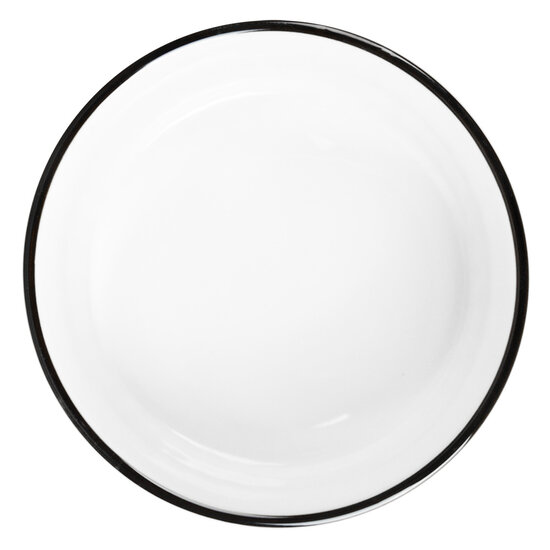 Clayre & Eef | Kom Wit Zwart ø 16x7 cm / 650 ml | 6CEBO0211