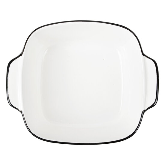 Clayre & Eef | Kom Wit Zwart 15x12x5 cm / 400 ml | 6CEBO0212