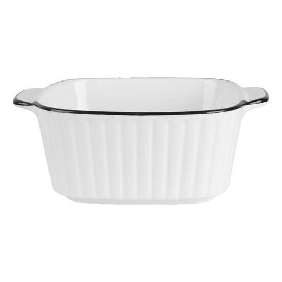 Clayre & Eef | Kom Wit Zwart 15x12x5 cm / 400 ml | 6CEBO0213
