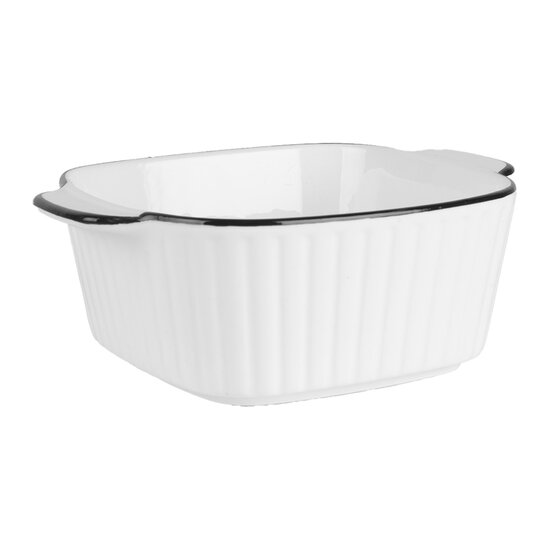 Clayre & Eef | Kom Wit Zwart 15x12x5 cm / 400 ml | 6CEBO0213