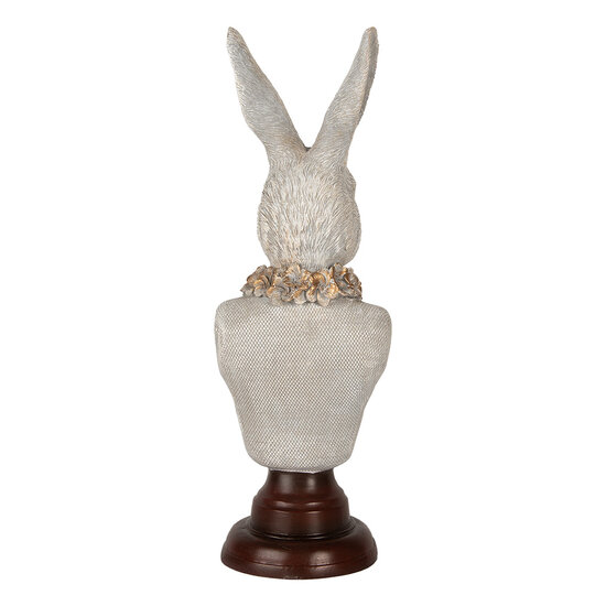 Clayre & Eef | Decoratie Beeld Konijn Grijs Bruin 13x12x39 cm | 6PR5362