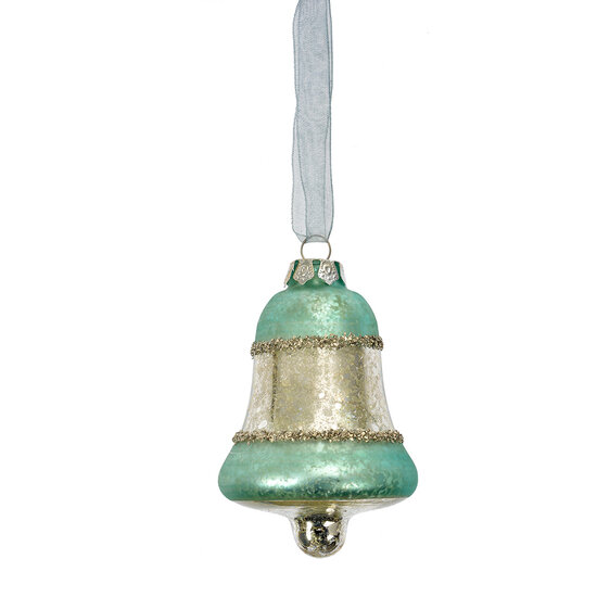 Clayre & Eef | Kersthanger Blauw Zilverkleurig ø 5x9 cm | 6GL4710BL