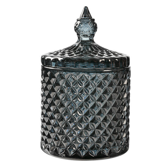 Clayre & Eef | Voorraadpot met deksel Grijs ø 9x14 cm | 6GL4722