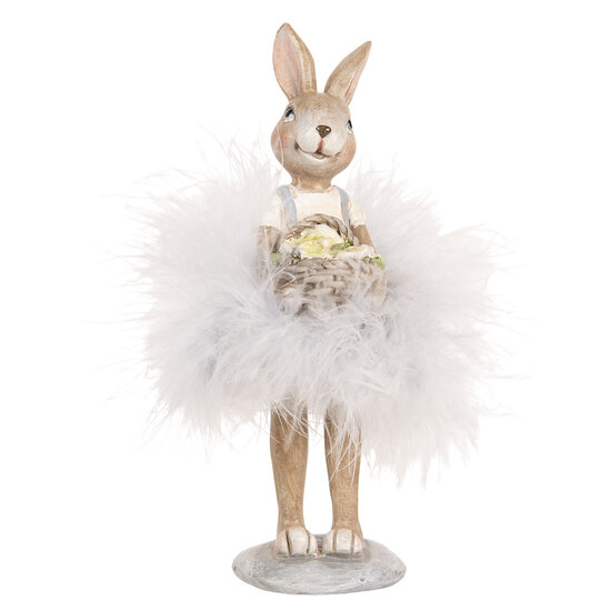 Clayre &amp; Eef   | Decoratie Konijn Beige Grijs 6x6x17 cm | 6PR5250