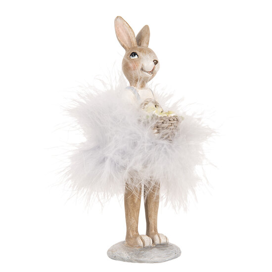 Clayre &amp; Eef   | Decoratie Konijn Beige Grijs 6x6x17 cm | 6PR5250