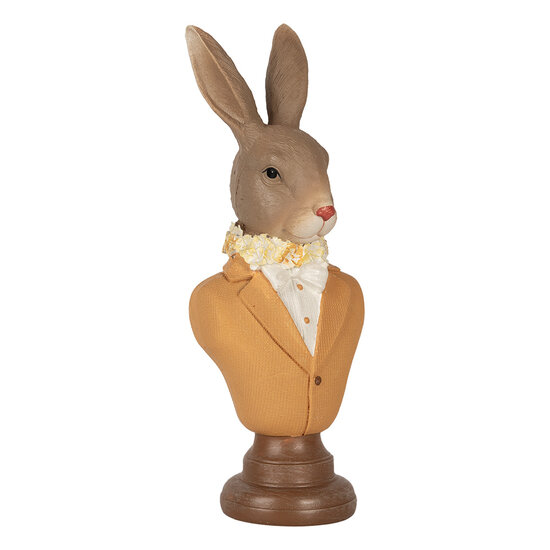 Clayre & Eef | Decoratie Beeld Konijn Bruin Oranje 7x5x19 cm | 6PR5363
