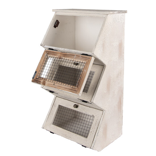 Clayre & Eef | Wandrek Wit Bruin 33x25x61 cm | 5H0732