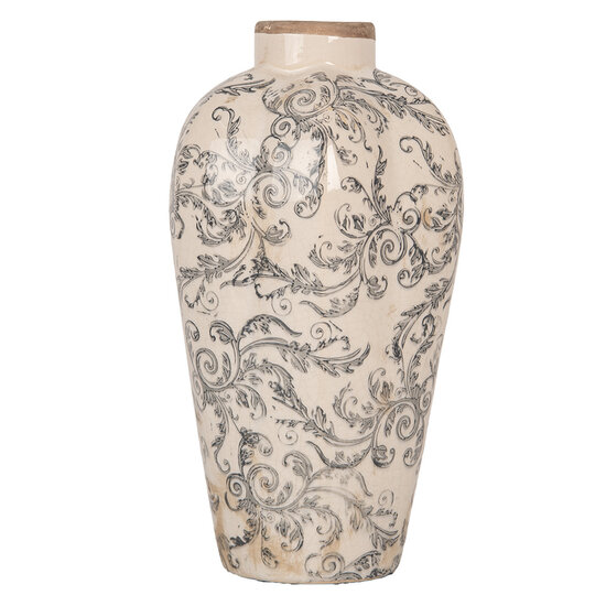 Clayre &amp; Eef   | Vaas Beige Grijs &oslash; 17x30 cm | 6CE1934S