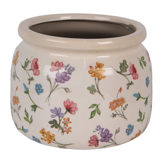 Clayre & Eef | Bloempot Binnen Beige Roze ø 20x15 cm | 6CECFL0001L