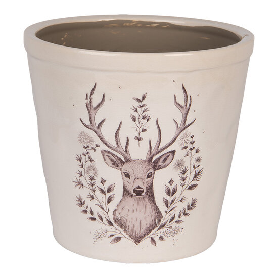 Clayre & Eef | Bloempot Binnen Beige Bruin ø 21x20 cm | 6CEGTW0001XL