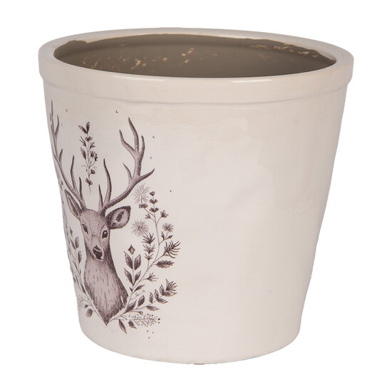 Clayre & Eef | Bloempot Binnen Beige Bruin ø 21x20 cm | 6CEGTW0001XL