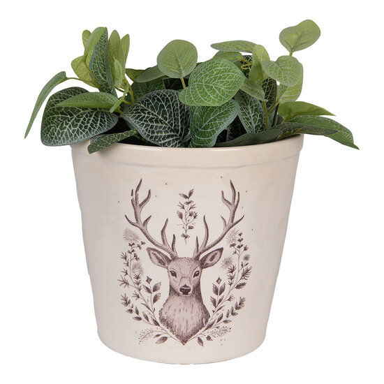 Clayre & Eef | Bloempot Binnen Beige Bruin ø 21x20 cm | 6CEGTW0001XL