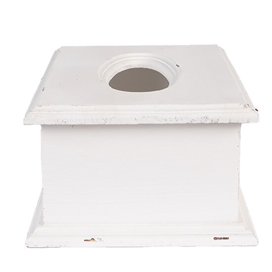 Clayre &amp; Eef   | Tissuebox Wit Zwart 28x16x10 cm | 6H2396
