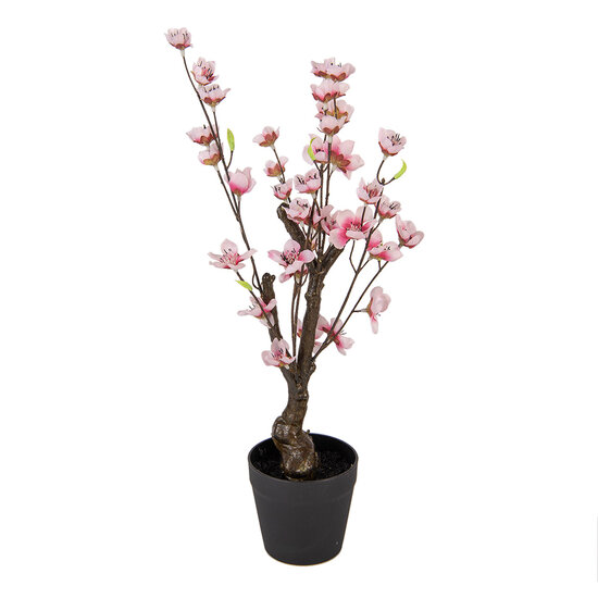Clayre & Eef | Decoratie Kersenbloesem boom Roze Bruin 10x10x48 cm | 6PL0373