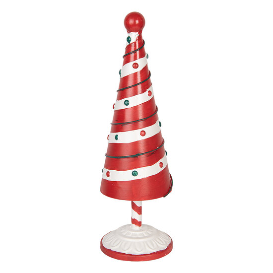 Clayre &amp; Eef   | Kerstdecoratie Kerstboom Rood Wit &oslash; 12x36 cm | 6Y5734