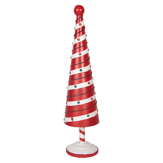 Clayre & Eef | Kerstdecoratie Kerstboom Rood Wit ø 13x49 cm | 6Y5735