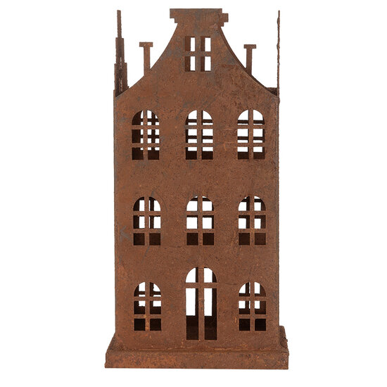 Clayre & Eef | Decoratie Huis (set van 2) Bruin 14x14x27 / 11x11x23 cm | 6Y5791