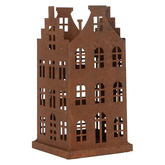 Clayre & Eef | Decoratie Huis (set van 2) Bruin 14x14x27 / 11x11x23 cm | 6Y5791