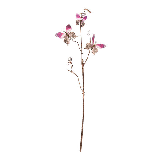 Clayre &amp; Eef   | Decoratie Tak met vlinders Roze 14x5x85 cm | 50808