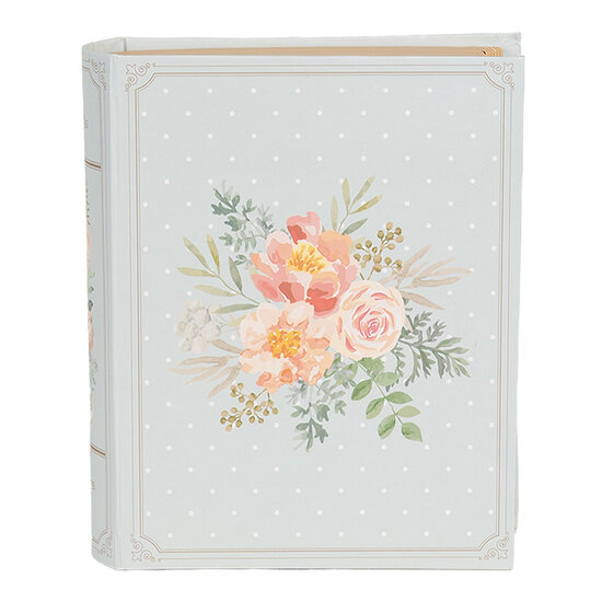 Clayre &amp; Eef   | Doos in boekvorm Blauw Roze 17x14x5 cm | 66019