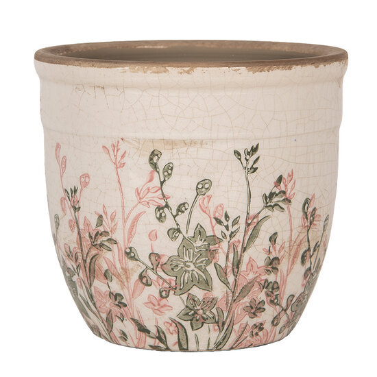 Clayre & Eef | Bloempot Binnen Beige Roze ø 13x11 cm | 6CE1974S