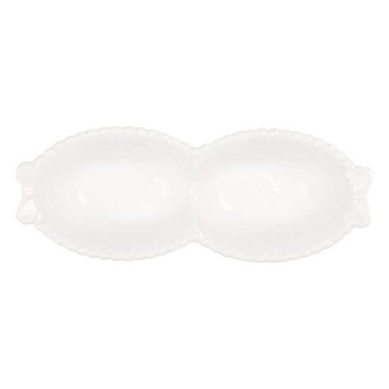 Clayre & Eef | Kom Wit 25x7x3 cm / 100 ml | 6CEBO0202L