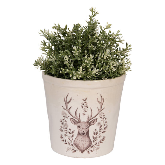 Clayre &amp; Eef   | Bloempot Binnen Beige Bruin &oslash; 17x16 cm | 6CEGTW0001L