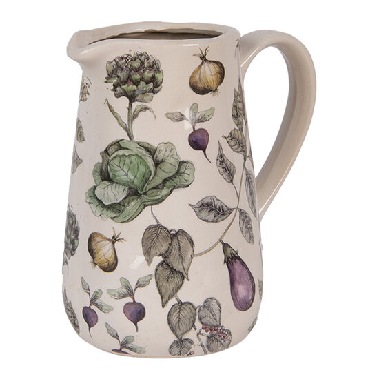 Clayre & Eef | Decoratieve Schenkkan Beige Groen 16x12x18 cm | 6CETKG0002M