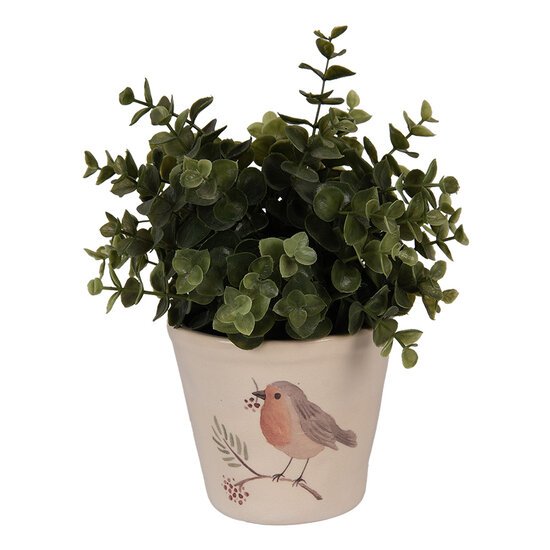 Clayre & Eef | Bloempot Binnen Beige Bruin ø 12x11 cm | 6CEVGP0001S