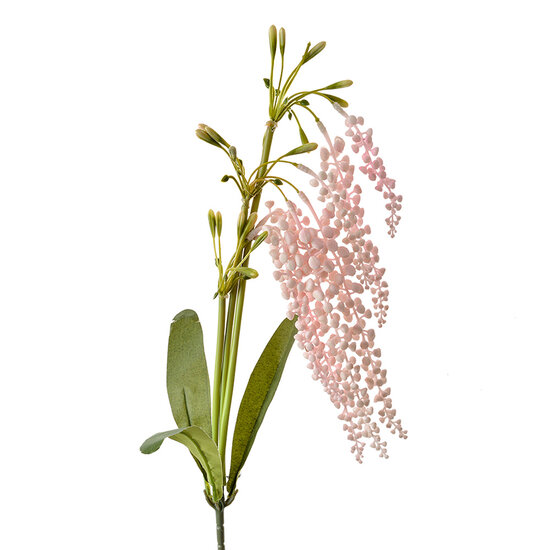 Clayre & Eef | Decoratie tak met bloemen Roze Groen 14x10x82 cm | 6PL0383P