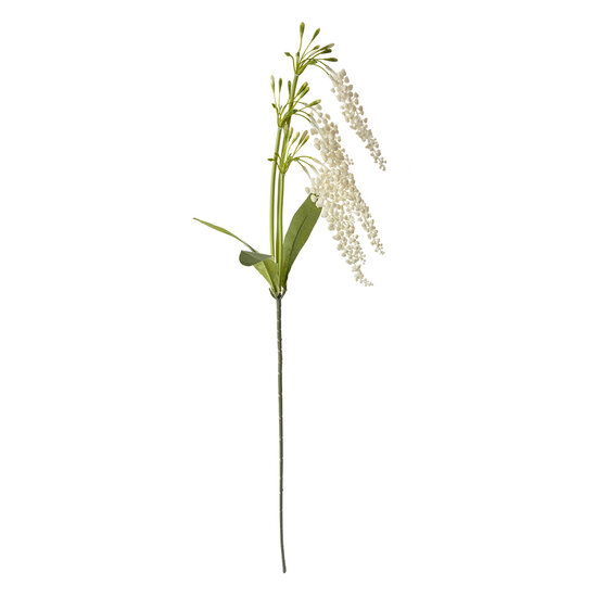 Clayre & Eef | Decoratie tak met bloemen Wit Groen 14x10x82 cm | 6PL0383W
