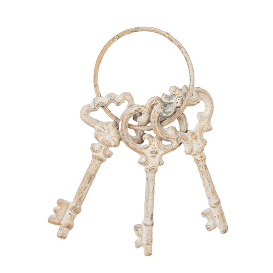 Clayre & Eef | Decoratie sleutelbos Beige Bruin 9x1x19 cm | 6Y5772
