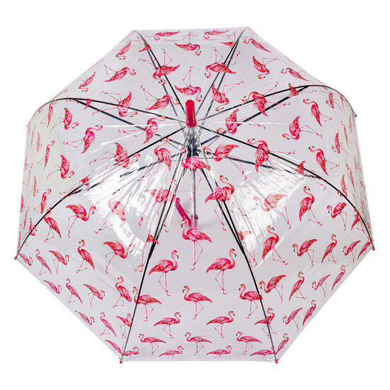 Clayre & Eef | Paraplu Volwassenen Transparant Roze ø 90x82 cm | JZUM0092