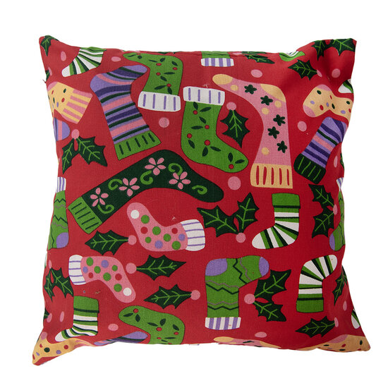Clayre & Eef | Kussenhoes Rood Wit 44x44 cm | KT021.428