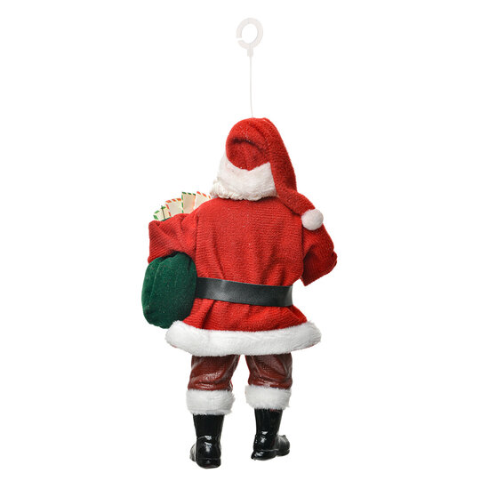 Clayre & Eef | Kerstdecoratie Hanger Kerstman Rood Groen 11x6x17 cm | 66239