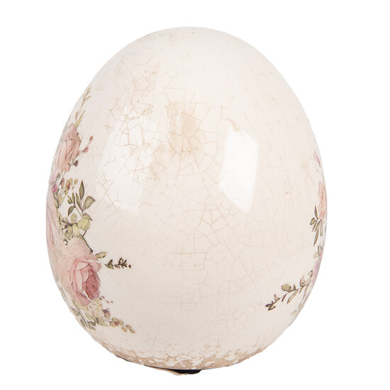 Clayre & Eef | Decoratie Ei Beige Roze ø 10x12 cm | 6CE2207M