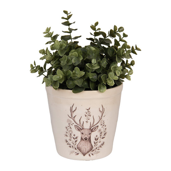 Clayre & Eef | Bloempot Binnen Beige Bruin ø 15x14 cm | 6CEGTW0001M