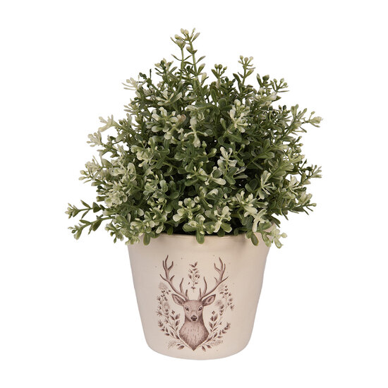 Clayre & Eef | Bloempot Binnen Beige Bruin ø 12x11 cm | 6CEGTW0001S