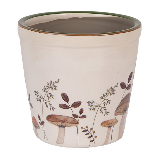 Clayre & Eef | Bloempot Binnen Beige Bruin ø 15x14 cm | 6CELFJ0001M