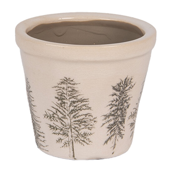 Clayre & Eef | Bloempot Binnen Beige Groen ø 8x7 cm | 6CENPT0001XS