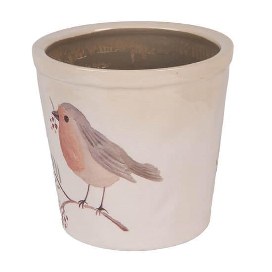 Clayre & Eef | Bloempot Binnen Beige Bruin ø 17x16 cm | 6CEVGP0001L