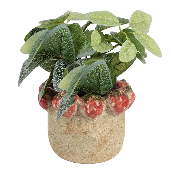 Clayre & Eef | Bloempot Binnen Beige Rood ø 15x11 cm | 6TE0588M